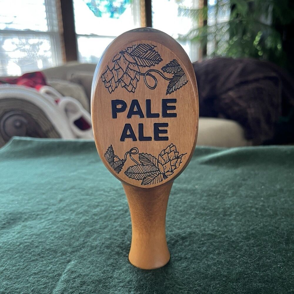 Pale Ale Beer Tap Handle Keg Man Cave Wooden Three Sided Embossed Design 6"